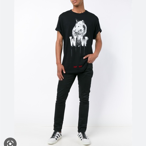 OFF-WHITE Othelo's Wolf Tee in Black All Over - Picture 4 of 10